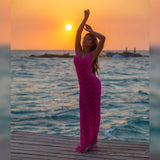 VESTIDO CROCHE FUCSIA