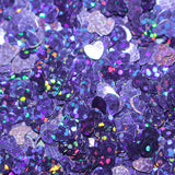 GLITTER CORAZONES LILA