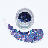 GLITTER CORAZONES LILA
