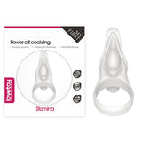 POWER CLIT SILICONE COCKRING WHITE