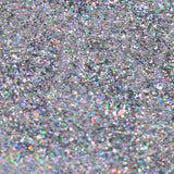 GLITTER PARTÍCULA PEQUEÑA PLATA HOLOGRÁF