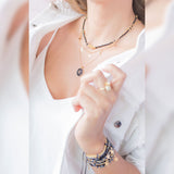 SET COLLAR Y PULSERA NEGRO LUNA