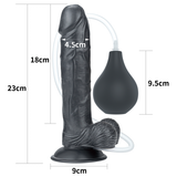 9'' SQUIRT EXTREME DILDO BLACK 