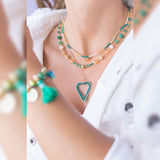 SET COLLAR Y PULSERA VERDE CORAZÓN