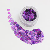 GLITTER CORAZONES MORADO