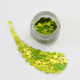 GLITTER CORAZONES VERDE LIMÓN