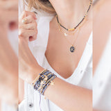 SET COLLAR Y PULSERA NEGRO LUNA