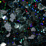 GLITTER CORAZONES NEGRO