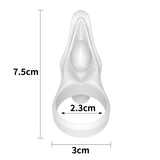 POWER CLIT SILICONE COCKRING WHITE