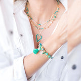 SET COLLAR Y PULSERA VERDE CORAZÓN