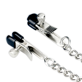 METALLIC SILVER COLLAR WITH NIPPLE CLAMP